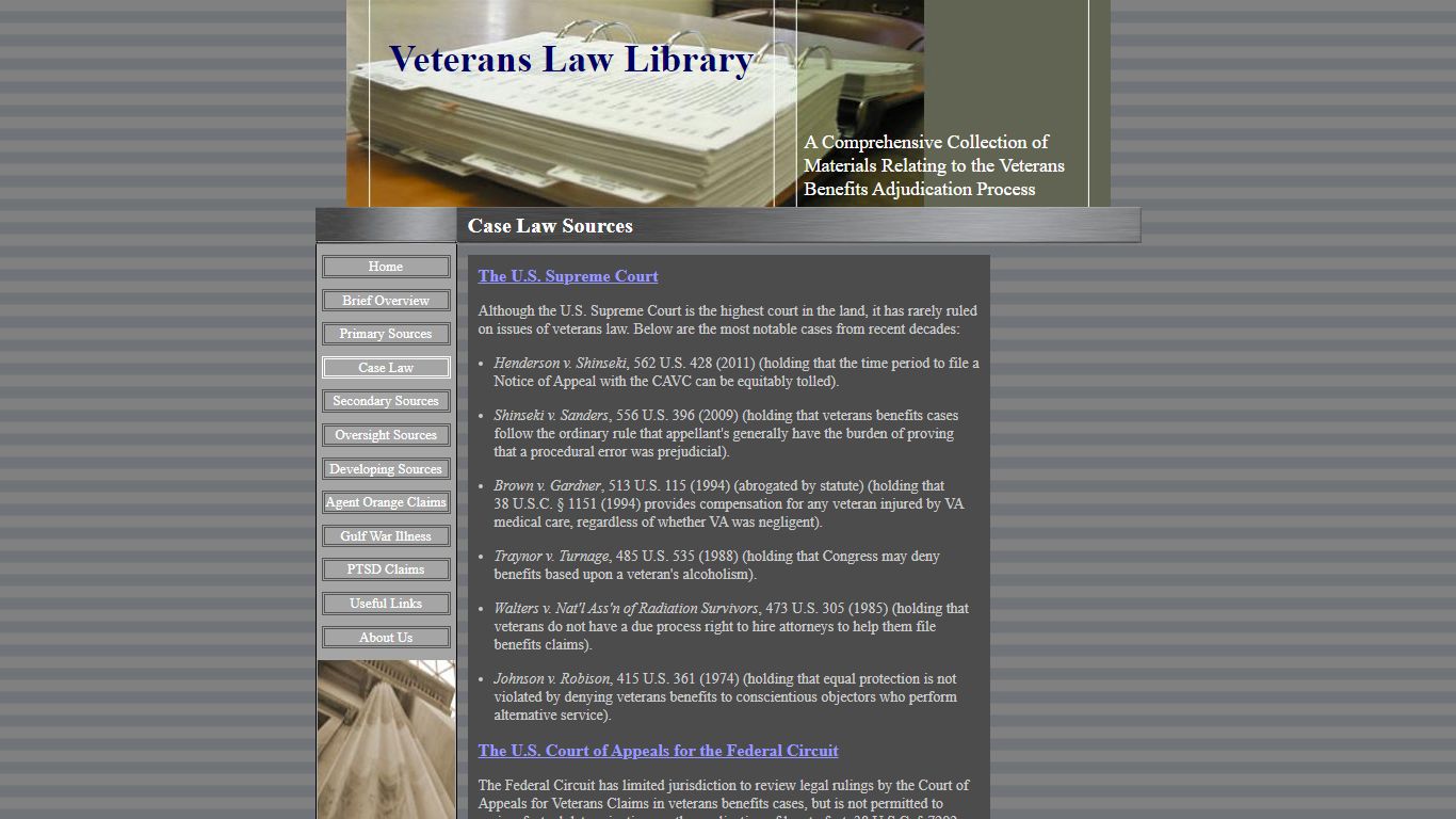 Veterans Law Library—Case Law